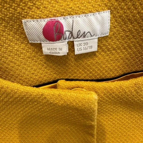 Boden Yellow Blazer Jacket 16/18 - Picture 4 of 9